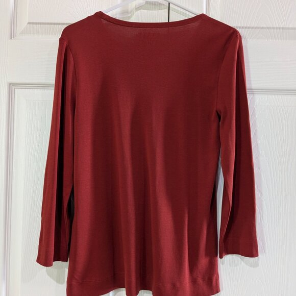 Chico's Women's Everyday 3/4 Sleeve Top, Size 0, Smoked Paprika Pima Cotton, NWT - Picture 7 of 11